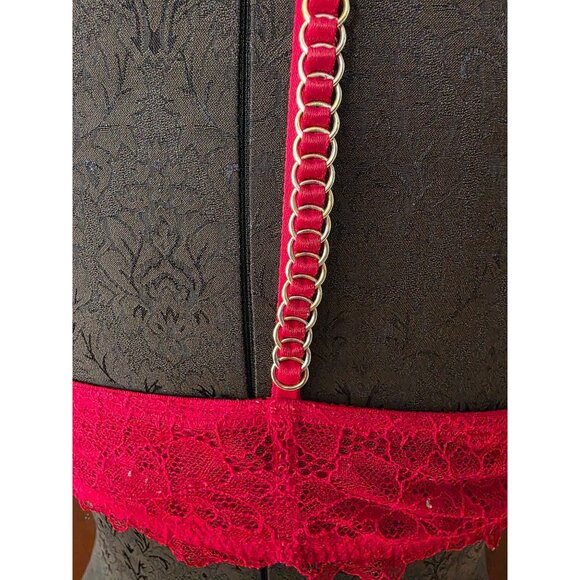 Victorias Secret 36D Sexy Uplift Plunge Bra Red Lace With Front Closure - Picture 5 of 6